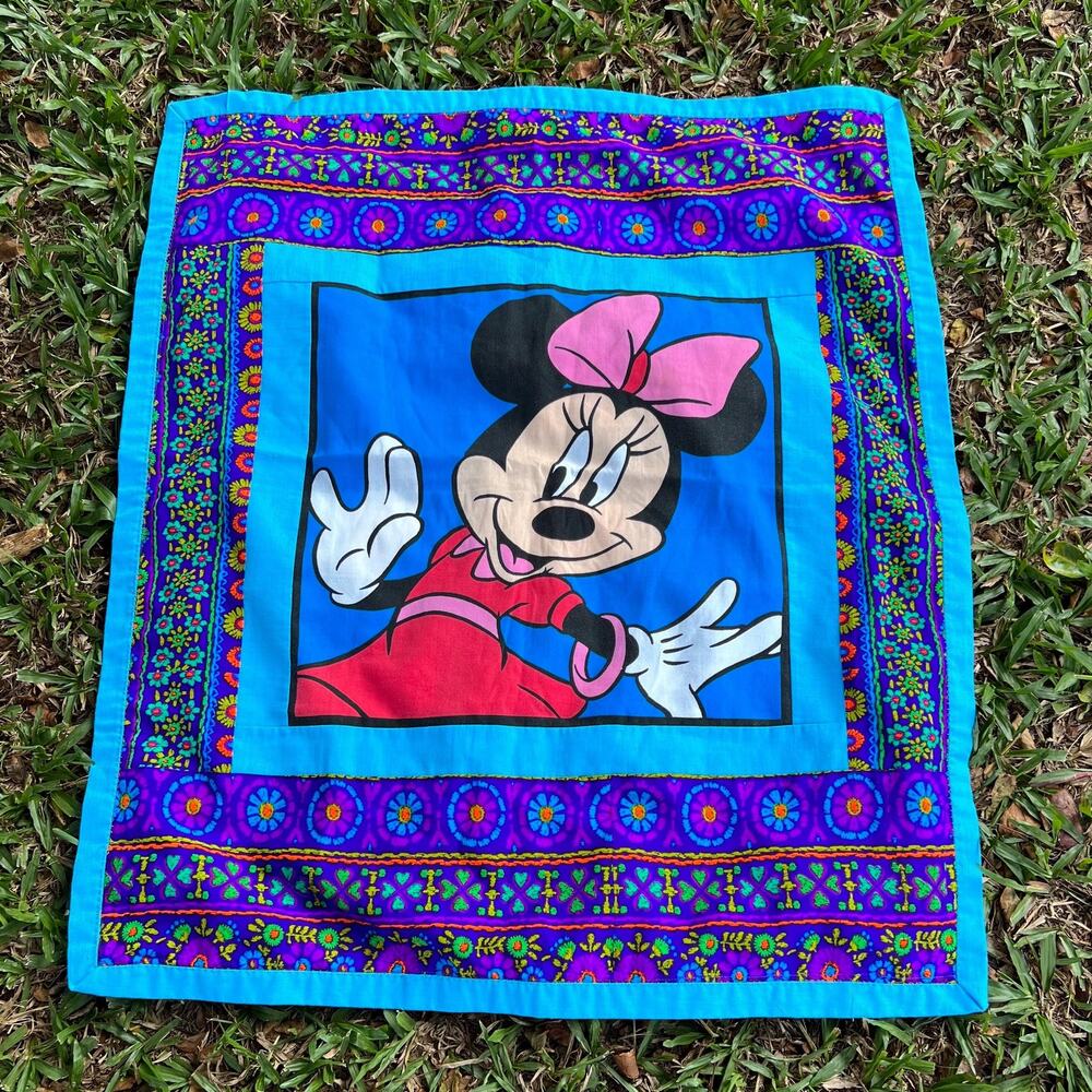 Patchwork Quilt Blanket Lap Throw 30 x 34 Crib Blanket Minnie Mouse